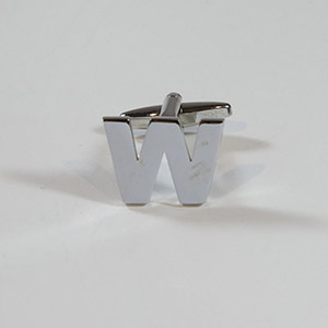 Gemelli Cufflink Letter W 100% Ottone